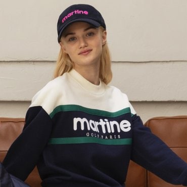 MARTINE GOLF [정상가 258000원]여성 컬러블럭 맨투맨 네이비 (Q0C130549)