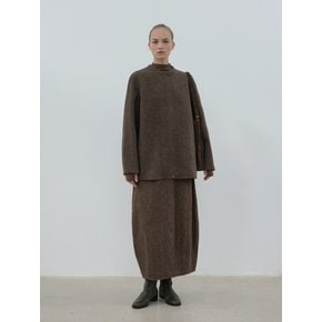 wool half coat (brown)