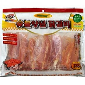 D17 라이코스 숯불양념 우유껌닭갈비 500g 애견간식