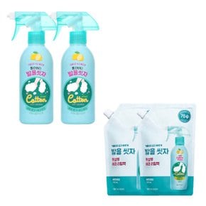 온더바디 코튼풋 발을씻자 풋샴푸 레몬향 본품 385ml X 2개 + 레몬향 리필 500ml 2개