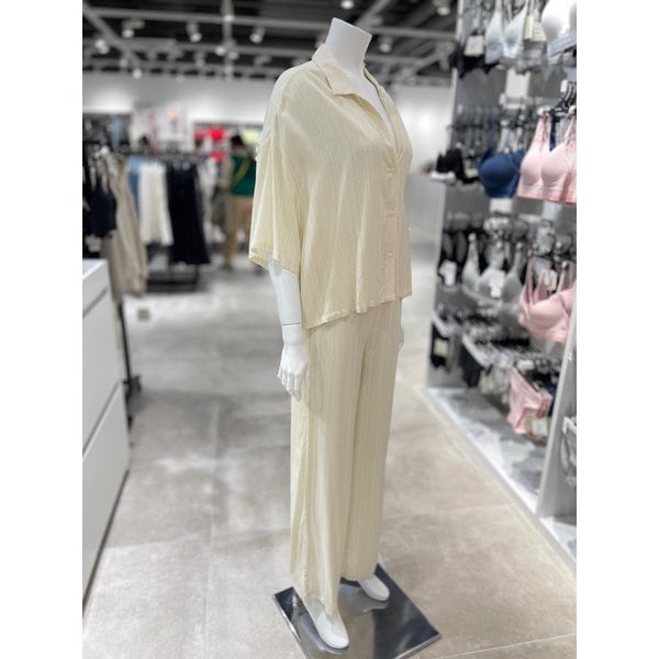 [파주점] [CK언더웨어] 여성 우븐 비스코스 반팔 셔츠 팬츠 세트  QS7259-T8L/QS7257-T8L