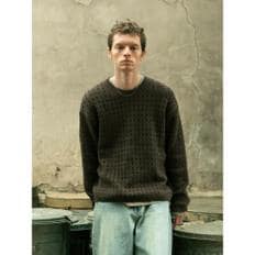 Crochet Crew Neck Sweater  Brown (MS5251A37D)