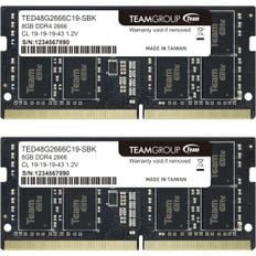 미국 팀그룹 램 DDR4 TEAMGROUP Elite 16GB Kit 2 x 8GB 2666MHz PC421300 CL19 Unbuffered NonE