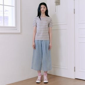 스트라이프 골지 티셔츠 T264MTS244W