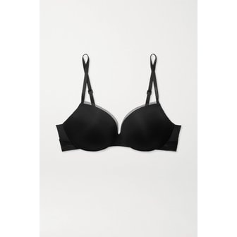 Calvin Klein 캘빈클라인 조각형 데미 리프트 스트레치 저지 및 메쉬 언더와이어 브라 블랙 26191867425565953