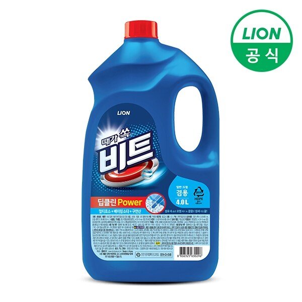 비트 세탁세제 딥클린파워 액체 4L 리필(겸용) 1개