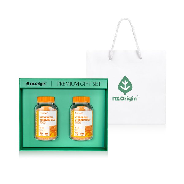 [공식][선물세트] 오렌지맛/비타프레쉬 귤젤리 비타민C&D 3000 70구미X2통