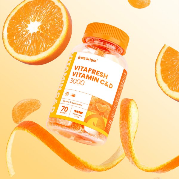 [공식][선물세트] 오렌지맛/비타프레쉬 귤젤리 비타민C&D 3000 70구미X2통