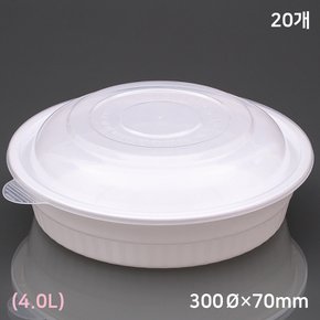 일회용 사출 원형 찜용기 대 4.0L-300pi (20개)