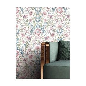 독일 꽃무늬 벽지 ROOM Wallpaper Rose NonWoven Flowers Vintage Floral Blue Green Leaves Bir