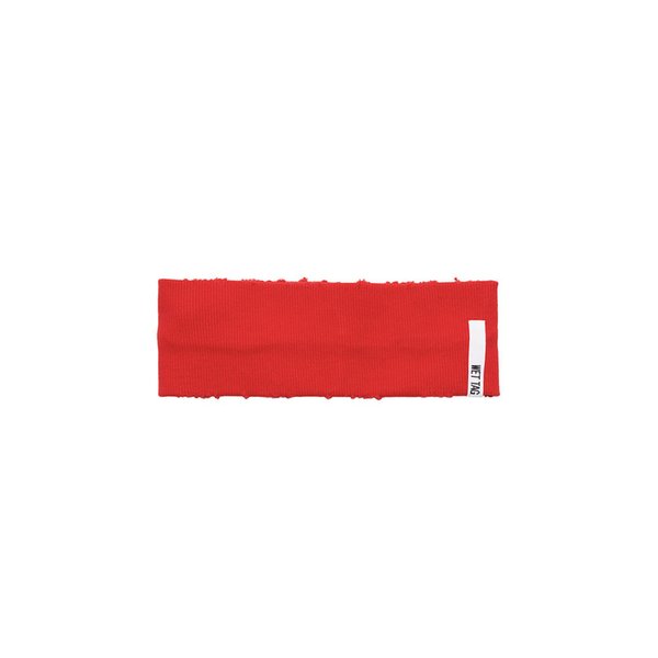 RAW EDGE RIB HAIRBAND RED