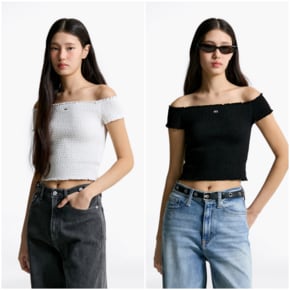 [장원영PICK] 여성 스모크 저지 크롭 탑 T32F1TTO36TWT1 TOMMY JEANS