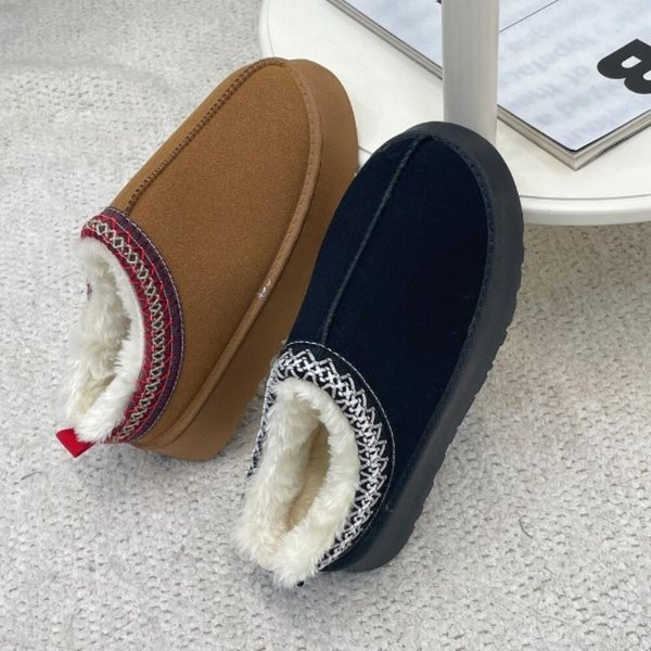 [옷자락] 여성 유니크 스티치라인 베이직 털 안감 겨울 뮬