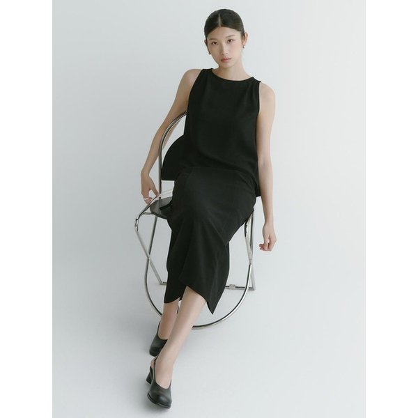 미니멀 드레이프 슬리브 탑+롱스커트세트(LSET162)