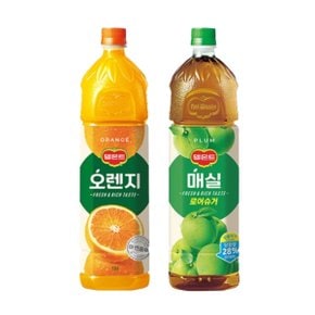 [한번에먹자] 델몬트 1.5L 2종(오렌지3+매실3) / 총 6페트