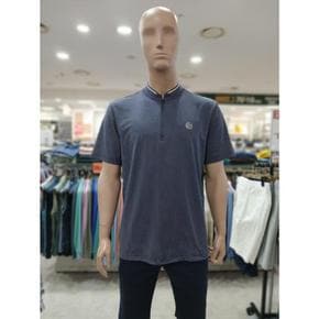 세이브존05 원포인트 차이나 카라 네이비 반팔 집업티셔츠 AATS2415  (S38284391)