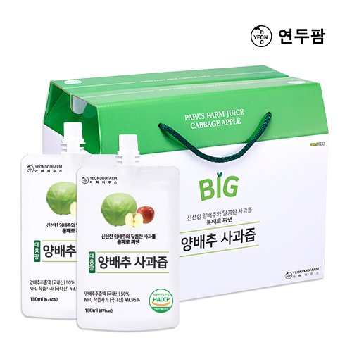 돌려따는 BIG 아빠의주스 양배추사과즙 180ml 30개입 한박스