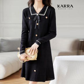 KARRA 페미닌스퀘어카라원피스+브로치SET_A4S0908