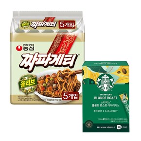 스타벅스 블론드 로스트 아메리카노 1.1g 10입 X10박스+농심짜파게티 20봉