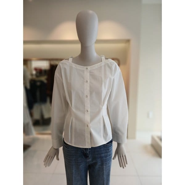 [여주점] 씨씨콜렉트 슬림핏보트넥셔츠 C252msc037