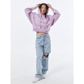 Dolman Cropped Hooded T-Shirt - Lavender