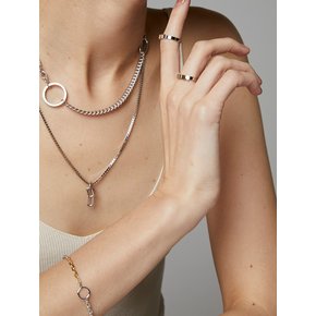 [Silver 925] curve&cable chain necklace