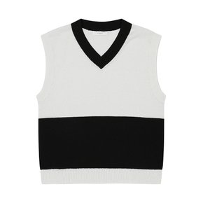남성 배색 베스트 BLACK