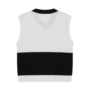 남성 배색 베스트 BLACK