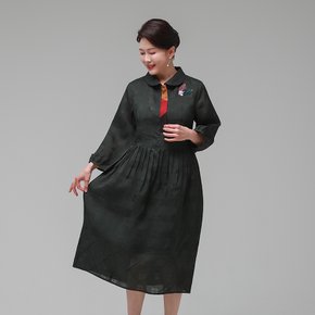 더하랑 정갈드리 여름 인견 원피스 카키