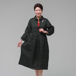 더하랑 정갈드리 여름 인견 원피스 카키