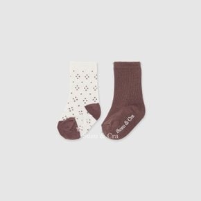 인디라 양말 2set ㅡ 와인