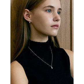 [진주귀걸이 2종 증정] Long teardrop cut necklace
