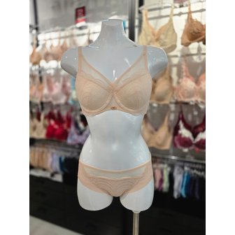 비너스 [시흥점] (시흥) 비너스 튤레이스 풀 커버리지 패드브라, 헴팬티 세트 [VBR1496/VPT1496H-SK]