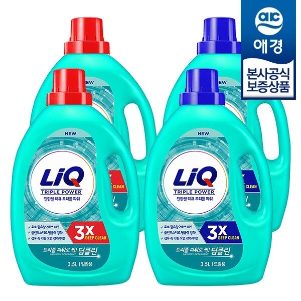 리큐 진한겔 딥클린 트리플파워 세탁세제 3.5L x4개