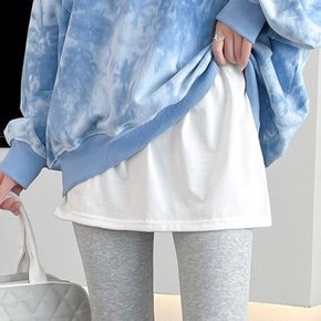 페이크 레이어드 옆트임 스커트 레이어드티 이너 속티 2color