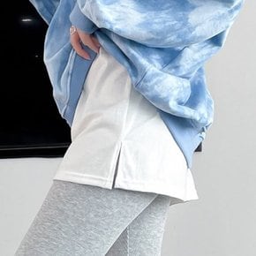 페이크 레이어드 옆트임 스커트 레이어드티 이너 속티 2color