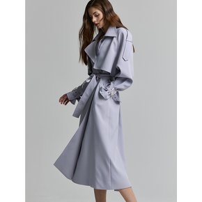 blue trench coat