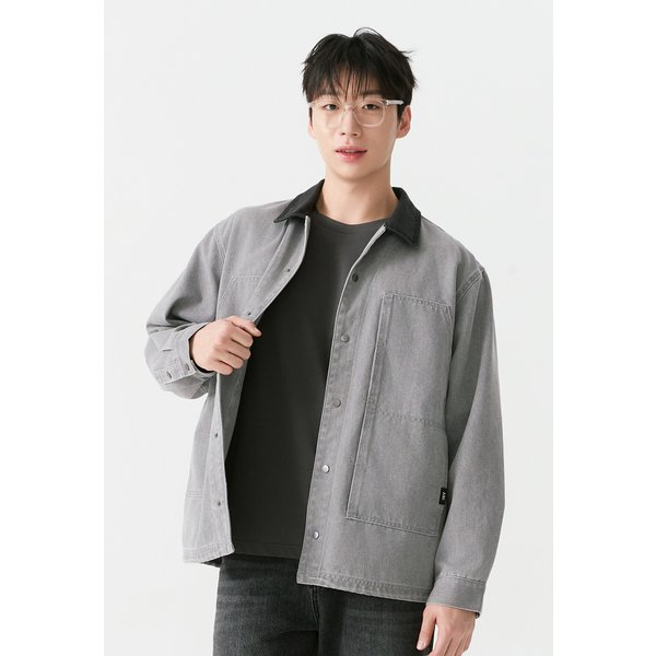 [25FW] 남성) 코튼 카라배색 워크 자켓 AP3WWJ501-GY
