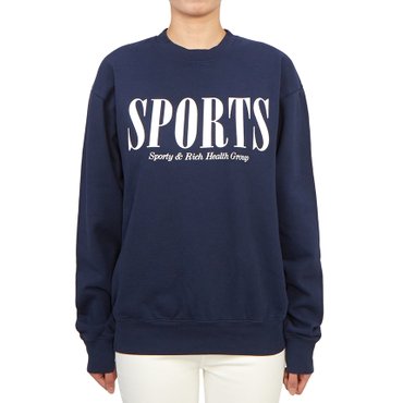 스포티앤리치 기모 맨투맨 CR872NA NAVY (남여공용)