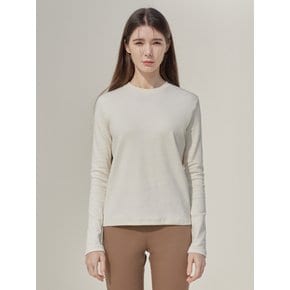 Bono basic round t-shirts_CREAM