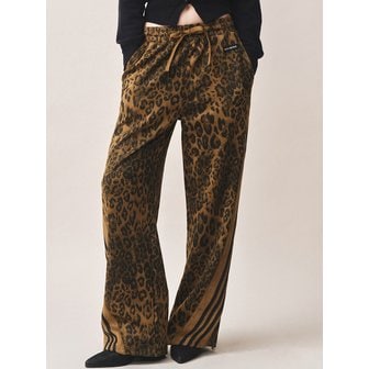 닉앤니콜 LEOPARD SIDE LINE WIDE PANTS_BROWN
