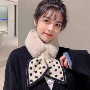 머플러 따뜻한목도리 페이크퍼목도리 니트 넥워머 겨울철 필수템