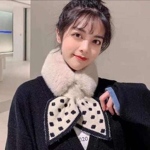 머플러 따뜻한목도리 페이크퍼목도리 니트 넥워머