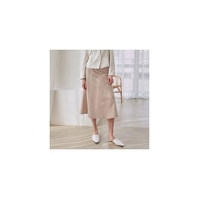 Satin Flare Long Skt_Beige