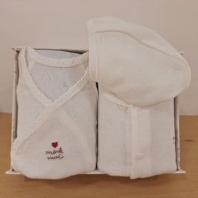 [25S/S출산선물]IV)하트모달JQD배내저고리&바디수트세트(35170-000-04*35170-040-04)