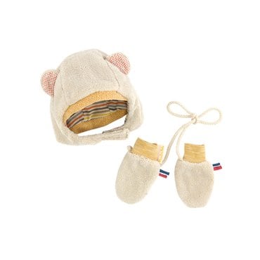 물랑로티 신생아모자장갑선물세트 Les papoum bonnet et moufles 6m-12m