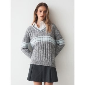 Nep Yarn Colorblock Sweater WHKAE1271F