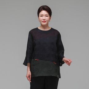 더하랑 마루드리 여름 인견 블라우스 네이비