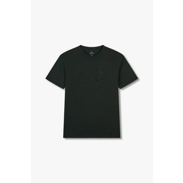 ARMANI EXCHANGE AX남성 플록 서클 로고 티셔츠 A415130103블랙
