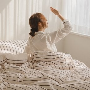 스트라이프 Q 이불단품 리버서블 극세사 겨울 차렵이불